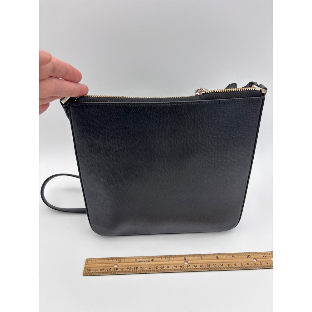 KATE SPADE New York‎ Black Leather Crossbody Bag Saffiano Sadie Gold Thin Purse - Picture 4 of 15